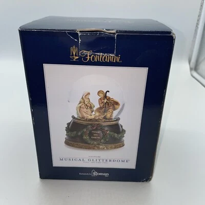 Fontanini Musical Glitterdome Snow Globe Holy Family Plays the First Noel - Image 1 of 4