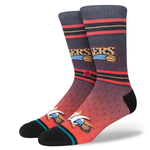 Men's Stance Philadelphia 76ers Hardwood Classics Fader Collection Crew Socks Cover