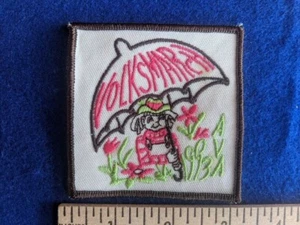 Genial Parche de Colección Volksmarch 1993 Paraguas Lluvia Parche Flores Usado MIS004 - Imagen 1 de 2