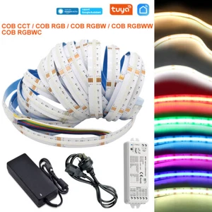 RGB RGBW RGBWW RGBCCT COB LED Strip DC 24V Flexible High Bright Dotless 5M - Picture 1 of 35