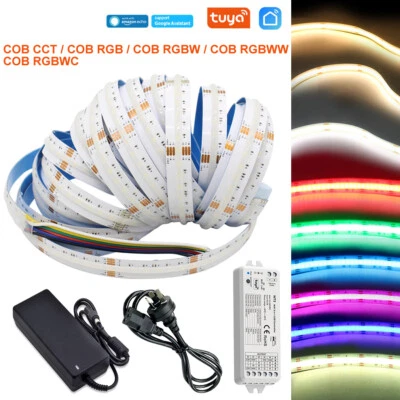 RGB RGBW RGBWW RGBCCT COB LED Strip DC 24V Flexible High Bright Dotless 5M - image 1 of 4