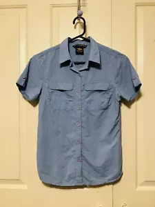 Mountain Designs Blue Vented Fishing Outdoors Shirt Short Sleeve Ladies Size 8 - Picture 1 of 8