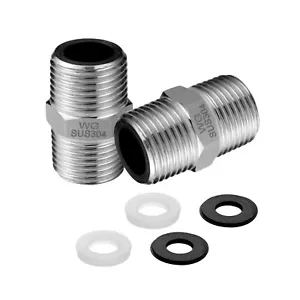 OFFO Shower Hose Extension Adapter G1/2 to G1/2 Fitting 2 Pcs - Picture 1 of 7