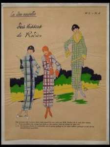 MODE ART DECO, ROBES, TISSUS RODIER - 1924 - POCHOIR, IDEES NOUVELLES - Picture 1 of 1