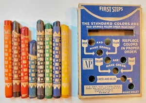 50er Paul Revere Erste Schritte in der Kunst Wachsmalstifte Milton Bradley Co. Vintage - Bild 1 von 10