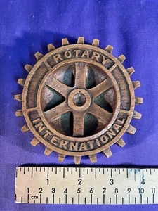 Rotary International Gear Cog resin 4" coaster? vintage in box - Picture 1 of 4