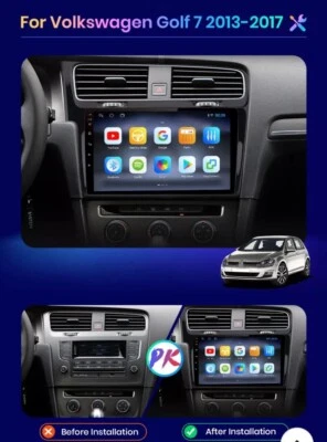 VOLSWAGEN GOLF 7 Autoradio Stereo 10" POLLICI  Android  wi-fi BT navigatore GPS - Immagine 1 di 4