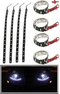 4x 30Cm 5050 12 LED Flexible Blanco Luces Adorno de Coche Impermeable 12v GB - Imagen 1 de 8