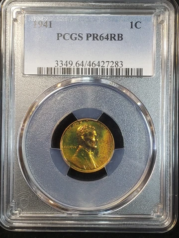 1941 Lincoln Wheat Cent | PR64RB | PCGS #46427283 | Toned Cover
