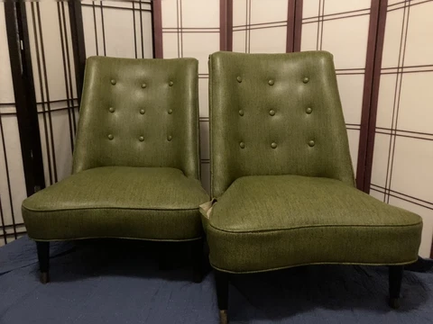 Mid Century Modern  Slipper Chair- Pair “Need Some Restoration” Cover