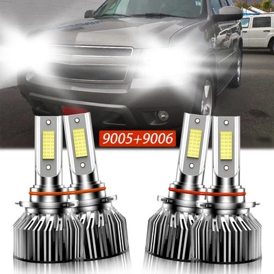 For Chevrolet Tahoe 1995-2006 LED Headlight High Low Beam Bulbs Combo Kit 6000K - Image 1 of 4