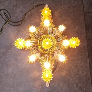 De colección Navidad Parpadeante Estrella de Belén Árbol Topper Oropel Campana Libertad Funcionando - Imagen 1 de 8