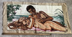 Vintage Margot de Paris Completed Needlepoint Canvas Nude Man Woman Couple 3068 - Picture 1 of 3