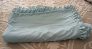 Simply Shabby Chic Wohndecke 50" x 86" Plüsch Samt hellblau Rüschenrand - Bild 1 von 7