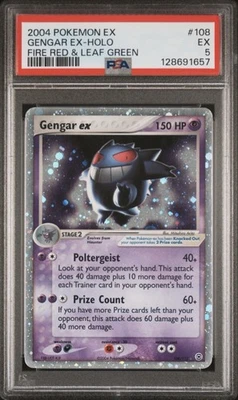 PSA 5 Gengar EX 108/112 2004 Fire Red & Leaf Green Holo Pokemon Card - image 1 of 2