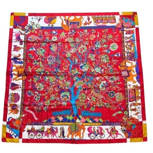 HERMES Silk Shawl Scarf Fantaisies Indiennes 140 Multicolor W/Tags No Box Used. - Picture 1 of 9