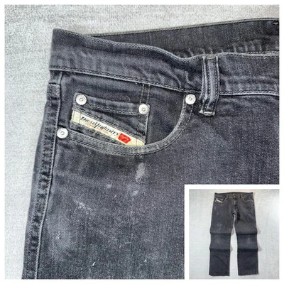 Vintage Diesel Ranker Boot Cut Jeans Men 34x30 Black Denim Stretch Zip Fly Italy - Image 1 of 4