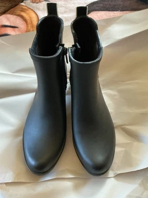 Luck Brand LP-Bunita женщин загрузки дождя резиновый каблук молнии ботинок 7 М 37 1/2 черный - Изображение 1 из 4