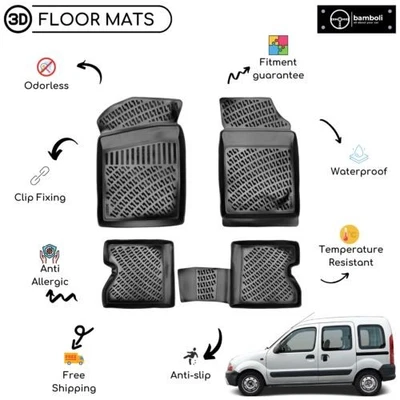 Alfombrilla de goma moldeada personalizada para Renault Kangoo 1997-2007 color negro Foto 1 de 4