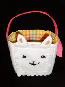 Cordero Animal Mascota Blanco a Cuadros Pastel Rosa Pascua Baby Shower Regalo Cesta Bolso Nuevo - Imagen 1 de 1