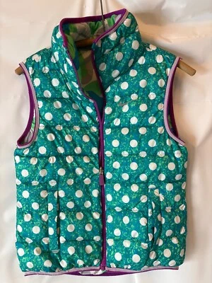 Nike Chaleco Reversible Puffer Camuflaje Lunares Azul Verde Niñas Grandes Talla M Foto 1 de 4