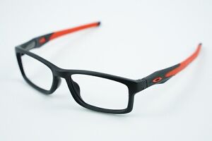 OX8141-0156 Oakley Crosslink Satin Black 56-17-137 Red Eyeglasses Frames