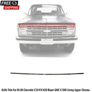 Grille Trim For 83-86 Chevrolet C10 K10 K20 Blazer GMC C1500 Jimmy Upper Chrome - Foto 1 di 4