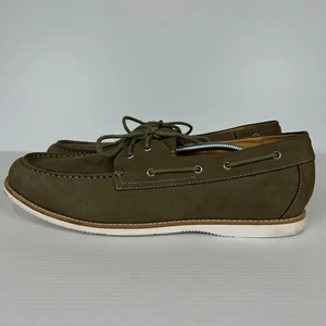 Bared Polonium Boat Shoe Men's Sz 48 (US14) Leather Khaki Nubuck Casual Comfort - Picture 1 of 12