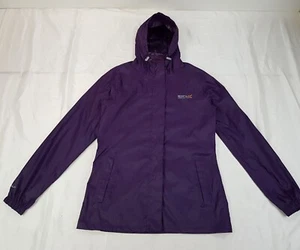 REGATTA SIZE 10UK M WOMENS PURPLE WATERPROOF LIGHTWEIGHT JACKET HOODED RAINCOAT - Picture 1 of 24