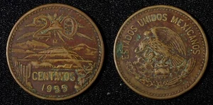 Mexico ESTADOS UNIDOS MEXICANOS Bronze 1955 20 Centavos Better Date KM# 439 (76) - Picture 1 of 3