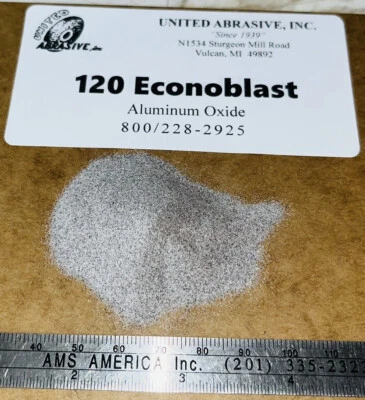 UNITED ABRASIVE INCORPORATED Aluminum Oxide 25 lbs - 120 Grit (Medium) - Blast Cabinet Abrasive Media Tough