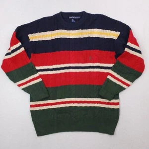Vintage Nautica Sweater Extra Large Multicolor Cable Knit Striped Colorful Heavy - Picture 1 of 11