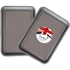 32cm Oven Baking Tray Twin Pack British Made with Non Stick Coat Oven Tray - Picture 1 of 7