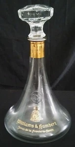Vintage WILLIAMS HUMBERT Empty LIQUOR GLASS DECANTER Bottle WITH STOPPER - Picture 1 of 7