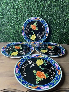 Lot Of 4 MIKASA Ikebana Flower Arrangement 9" Luncheon Plates Cathy Hardwick - Picture 1 of 8
