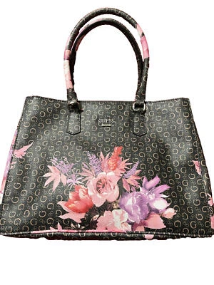 VTG Beautiful Guess Brown Floral Bag Pink & Purple - Image 1 of 4