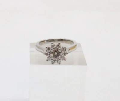 Platinum Lab Created Diamond and Natural Diamond Cluster Ring 0.90ct - Image 1 of 4