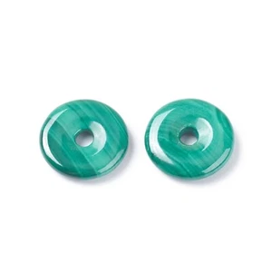 Natural Malachite Donut Pendants Width: 4.8mm, 12x2.5~3mm, hole: 2.5mm.1pc - Picture 1 of 4