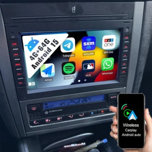 Radio de coche 4+64 GB Android 15 CarPlay para VW Polo 9N Golf 4 Passat B5 T5 Navi RDS - Imagen 1 de 24