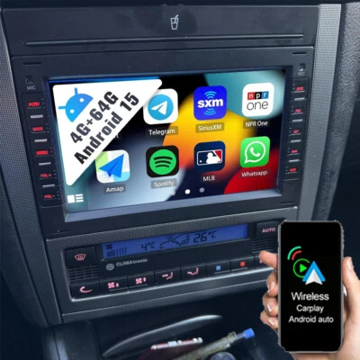 4+64GB Android 15 CarPlay Für VW Polo 9N Golf 4 Passat B5 T5 Autoradio Navi RDS - Bild 1 von 4