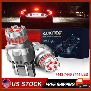 7443 7444 7440 7441 T20 LED Bulbs Brake Stop Light Lamp Red Super Bright 2pcs - Foto 1 di 14