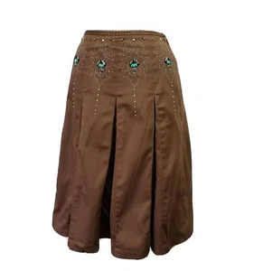 Due per Due brown Pleated Skirt womens size S /4 - Picture 1 of 12