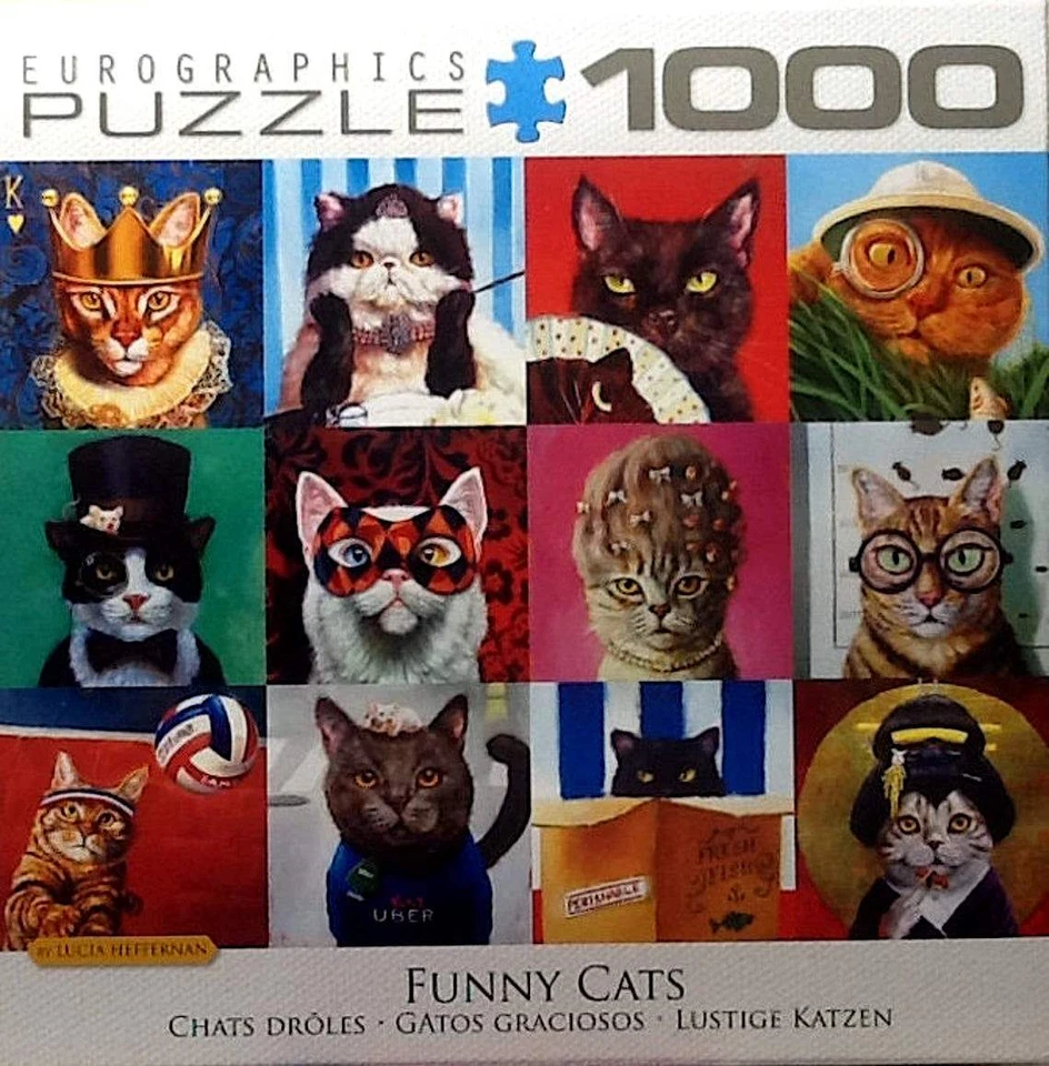 Funny Cats Lucia Heffernan 1000 pc 19-1/4" X 26-5/8" Eurographics Puzzle - Image 1 of 1