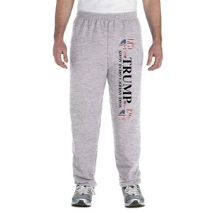 Trump 2024 Make America Great MAGA 45 47 Missed Me Flag Closed Bottom Sweatpants - Picture 1 of 12