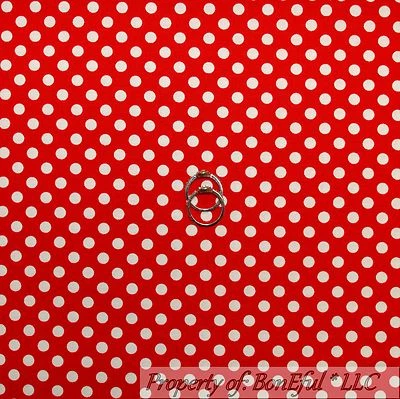 BonEful FABRIC FQ Cotton Quilt Red White Little Polka Dot Minnie Mouse Girl Boy - Image 1 of 4