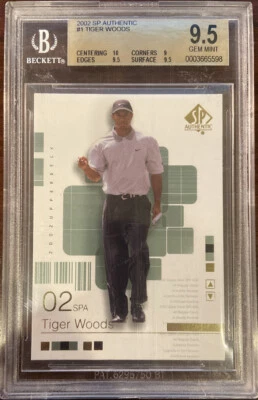 2002 SP AUTHENTIC TIGER WOODS #1 - BGS 9.5 (10, 2X 9.5, 9) - Image 1 of 2