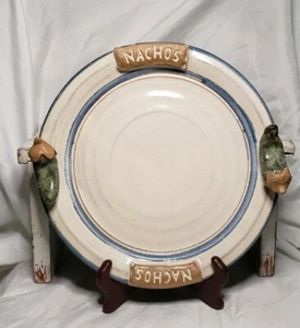  Studio Art Pottery Nacho  Plate Luncheon 9” Round Beige  - Picture 1 of 3