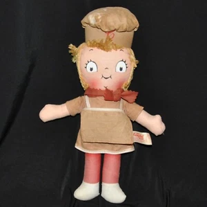 VTG Knickerbocker Cloth Campbell Soup Kid Girl Doll Hat Kerchief & Apron Stuffed - Imagen 1 de 9
