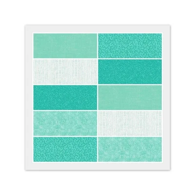 PACK DE DIJES VERDE CARIBE COMO NUEVO - 40) 5" X 5" Tela Algodón Cuadrados, Dups Foto 1 de 4