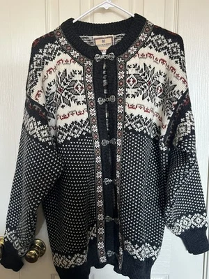DALE OF NORWAY Multicolor Fair Isle Wool Knit Clasp Ski Cardigan Sweater S - Image 1 of 4